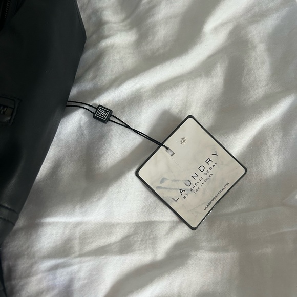 Laundry  Shelli Segal Faux-Leather Moto Jacket Dress - Picture 5 of 8